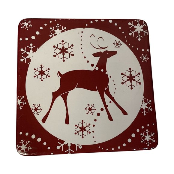 Unbranded Other - Reindeer Christmas Red White Cork Coaster Hot Mat Trivet Table Mat Square 3.75"